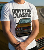 Drive The Classic VW Golf Mk2 GTI Late Model. T-shirt in White Colour
