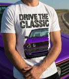 Drive The Classic VW Golf Mk2 GTI Late Model. T-shirt in White Colour