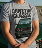 Drive The Classic VW Golf Mk2 GTI Late Model. T-shirt in Heather Grey Colour