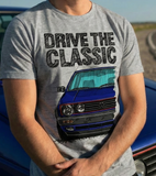 Drive The Classic VW Golf Mk2 GTI Late Model. T-shirt in Heather Grey Colour