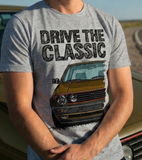 Drive The Classic VW Golf Mk2 GTI Late Model. T-shirt in Heather Grey Colour
