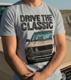 Drive The Classic VW Golf Mk2 GTI Late Model. T-shirt in Heather Grey Colour
