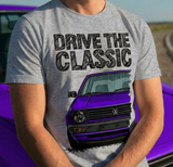 Drive The Classic VW Golf Mk2 Late Model. T-shirt in Heather Grey Colour