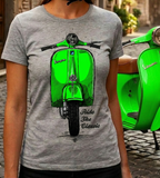 Ride The Classic Vespa. Women T-shirt in Heather Grey Colour