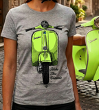 Ride The Classic Vespa. Women T-shirt in Heather Grey Colour