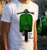 Ride The Classic Vespa. T-shirt in White Colour