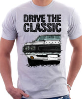 Drive The Classic Dodge Challenger 1970. T-shirt in White Colour