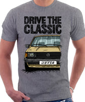 Drive The Classic VW Jetta Mk1. T-shirt in Heather Grey Colour