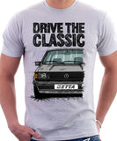 Drive The Classic VW Jetta Mk1. T-shirt in White Colour