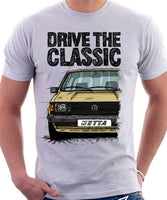 Drive The Classic VW Jetta Mk1. T-shirt in White Colour