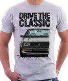 Drive The Classic VW Jetta Mk2 Early Model. T-shirt in White Colour