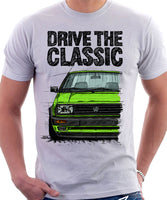 Drive The Classic VW Jetta Mk2 Late Model. T-shirt in White Colour