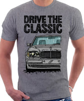 Drive The Classic Mercedes W124 500E. T-shirt in Heather Grey Colour