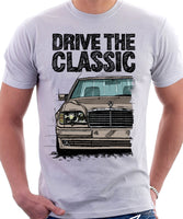 Drive The Classic Mercedes W124 500E. T-shirt in White Colour