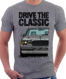 Drive The Classic Mercedes W124 Early Model Bumper Version 1. T-shirt in Heather Grey Colour