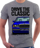 Drive The Classic Mercedes W124 Early Model Bumper Version 2. T-shirt in Heather Grey Colour