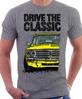 Drive The Classic Mini Clubman Chrome Grille. T-shirt in Heather Grey Colour