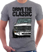Drive The Classic Mini Clubman Black Grille. T-shirt in Heather Grey Colour
