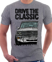 Drive The Classic Mini Clubman Black Grille. T-shirt in Heather Grey Colour