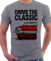 Drive The Classic Opel Manta B Early Model. T-shirt in Heather Grey Colour