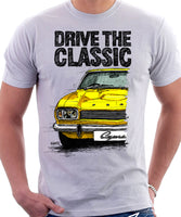 Drive The Classic Ford Capri Mk1. T-shirt in White Colour