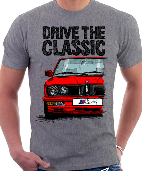 Drive The Classic BMW E28 M5 Early Model. T-shirt in Heather Grey Colour