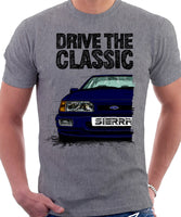 Drive The Classic Ford Sierra MK2 RS 4x4. T-shirt in Heather Grey Colour