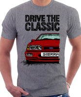 Drive The Classic Ford Sierra MK2 RS 4x4. T-shirt in Heather Grey Colour