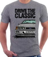Drive The Classic Ford Sierra MK2 RS 4x4. T-shirt in Heather Grey Colour