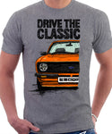 Drive The Classic Ford Escort MK2. T-shirt in Heather Grey Colour