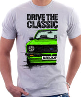 Drive The Classic Ford Escort MK2. T-shirt in White Colour