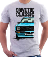 Drive The Classic Ford Escort MK2. T-shirt in White Colour
