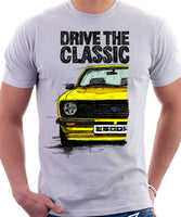 Drive The Classic Ford Escort MK2. T-shirt in White Colour