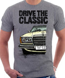 Drive The Classic Mercedes W123. T-shirt in Heather Grey Colour