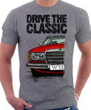Drive The Classic Mercedes W123. T-shirt in Heather Grey Colour