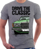 Drive The Classic Mercedes W123. T-shirt in Heather Grey Colour