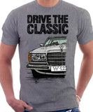 Drive The Classic Mercedes W123. T-shirt in Heather Grey Colour