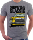 Drive The Classic Mercedes W114/115 Late Model. T-shirt in Heather Grey Colour