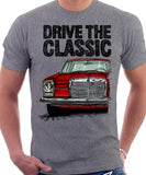 Drive The Classic Mercedes W114/115 Early Model. T-shirt in Heather Grey Colour