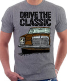 Drive The Classic Mercedes W114/115 Early Model. T-shirt in Heather Grey Colour