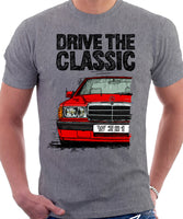 Drive The Classic Mercedes W201/190 16V. T-shirt in Heather Grey Colour
