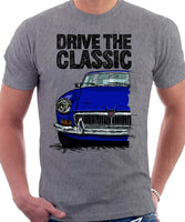Drive The Classic MGB. T-shirt in Heather Grey Colour