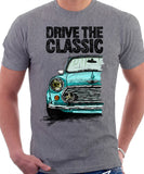 Drive The Classic Mini Cooper. T-shirt in Heather Grey Colour