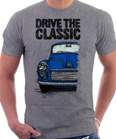 Drive The Classic Morris Minor. T-shirt in Heather Grey Colour