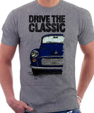 Drive The Classic Morris Minor. T-shirt in Heather Grey Colour