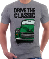 Drive The Classic Morris Minor. T-shirt in Heather Grey Colour