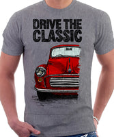 Drive The Classic Morris Minor. T-shirt in Heather Grey Colour