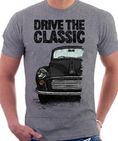 Drive The Classic Morris Minor. T-shirt in Heather Grey Colour