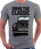 Drive The Classic Morris Minor. T-shirt in Heather Grey Colour