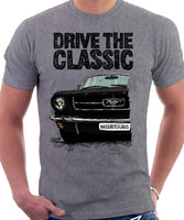 Drive The Classic Ford Mustang. T-shirt in Heather Grey Colour